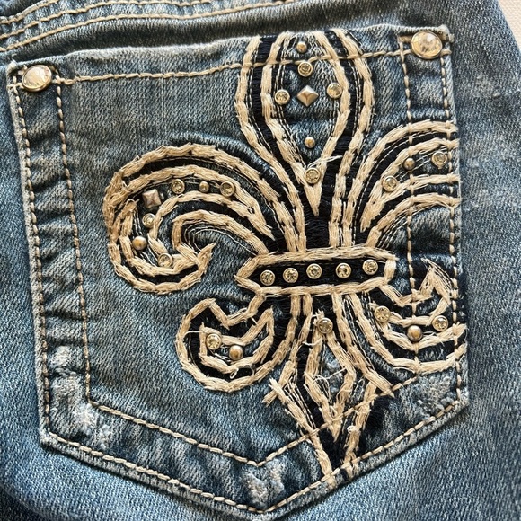 Y2K Miss Me Jean Women Blue Signature Boot Pockets Embellished Bling Size 28x31🔥 - Picture 16 of 16